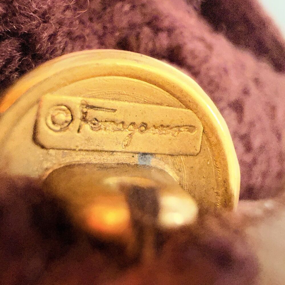 Vintage Salvatore Ferragamo Cardigan Womens Brown Gold Buttons Italy Knit Pocket - Picture 8 of 16